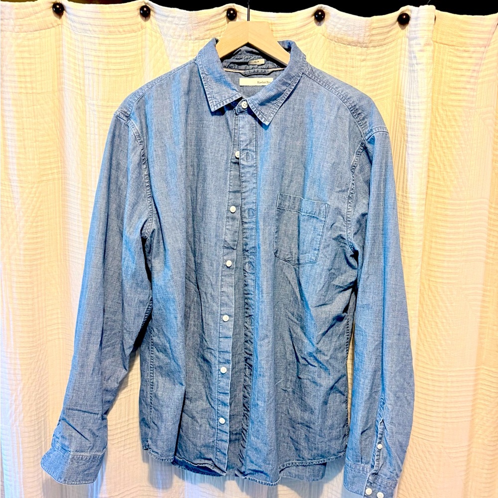 Hawker Rye Men's Denim Blue Button Down Shirt